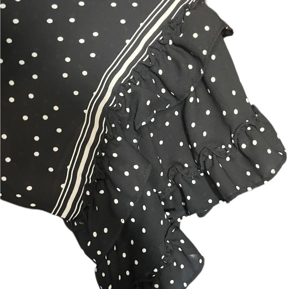 Max Studio London Womens Printed Tunic Blouse Blacl and White Polka Dots Large - Picture 9 of 16